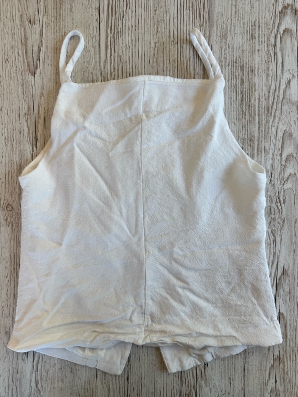 Monteau White Textured Vest Button-Front Spaghetti Strap Top M - Picture 4 of 8